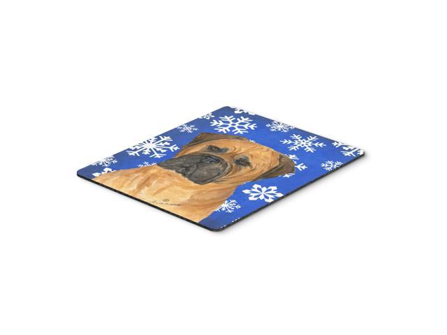 Caroline's Treasures Bullmastiff Winter Snowflakes Holiday Mouse Pad/Hot Pad/Trivet (SS4655MP)