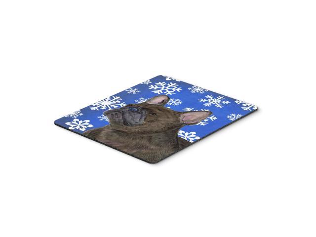 Caroline's Treasures French Bulldog Winter Snowflakes Holiday Mouse Pad/Hot Pad/Trivet (SS4657MP)