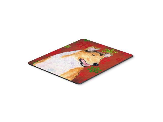 Caroline's Treasures Collie Smooth Red & Green Snowflakes Christmas Mouse Pad/Hot Pad/Trivet (SS4677MP)