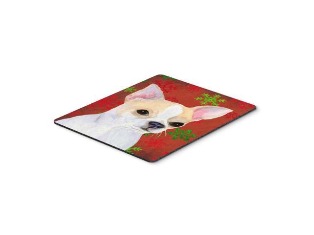 Caroline's Treasures Chihuahua Red & Green Snowflakes Christmas Mouse Pad/Hot Pad/Trivet (SS4681MP)
