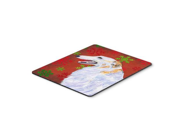 Caroline's Treasures Borzoi Red & Green Snowflakes Holiday Christmas Mouse Pad/Hot Pad/Trivet (SS4682MP)