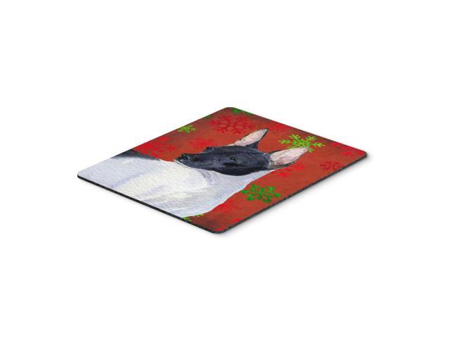 Caroline's Treasures Rat Terrier Red & Green Snowflakes Christmas Mouse Pad/Hot Pad/Trivet (SS4687MP)