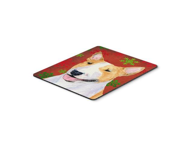 Caroline's Treasures Bull Terrier Snowflakes Holiday Christmas Mouse Pad/Hot Pad/Trivet (SS4703MP)