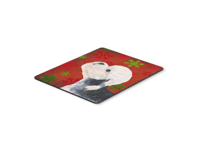 Caroline's Treasures Dandie Dinmont Terrier Snowflakes Christmas Mouse Pad/Hot Pad/Trivet (SS4710MP)