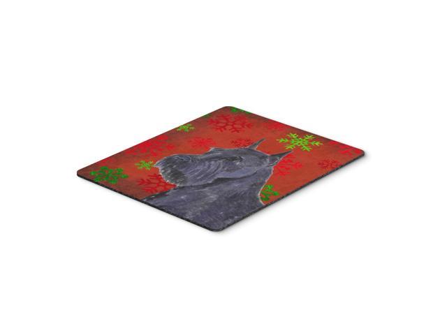 Caroline's Treasures Schnauzer Red & Green Snowflakes Christmas Mouse Pad/Hot Pad/Trivet (SS4730MP)