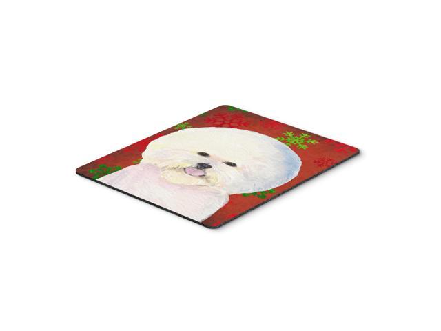 Caroline's Treasures Bichon Frise Red & Green Snowflakes Christmas Mouse Pad/Hot Pad/Trivet (SS4733MP)