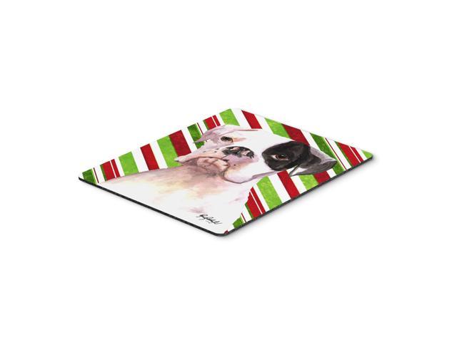 Caroline's Treasures Cooper Candy Stripe Boxer Christmas Mouse Pad/Hot Pad/Trivet (RDR3002MP)