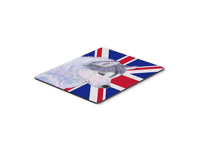 Caroline's Treasures Siberian Husky with English Union Jack British Flag Mouse Pad Hot Pad/Trivet (SS4906MP)