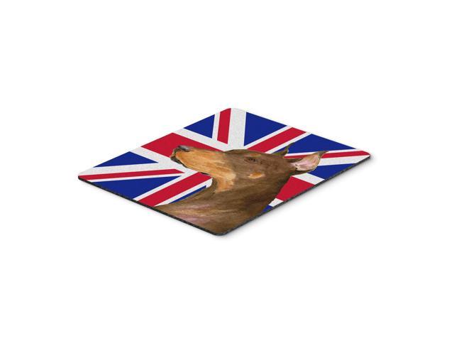 Caroline's Treasures Doberman with English Union Jack British Flag Mouse Pad/Hot Pad/Trivet (SS4910MP)