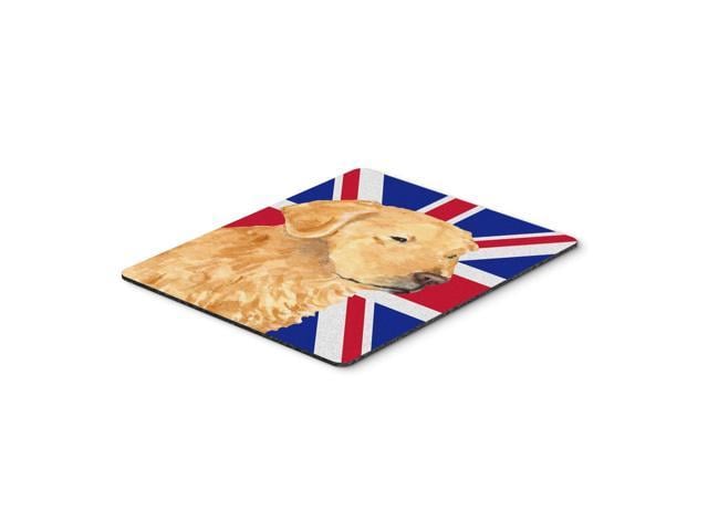 Caroline's Treasures Golden Retriever with English Union Jack British Flag Mouse Pad/Trivet (SS4918MP)