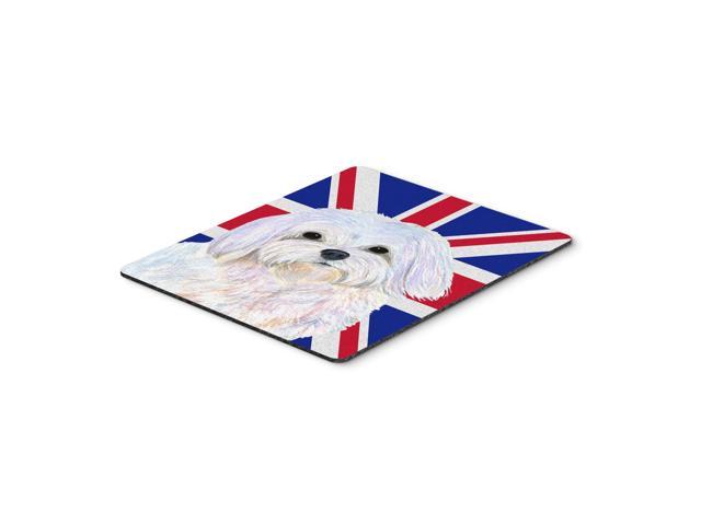 Caroline's Treasures Maltese with English Union Jack British Flag Mouse Pad/Hot Pad/Trivet (SS4924MP)