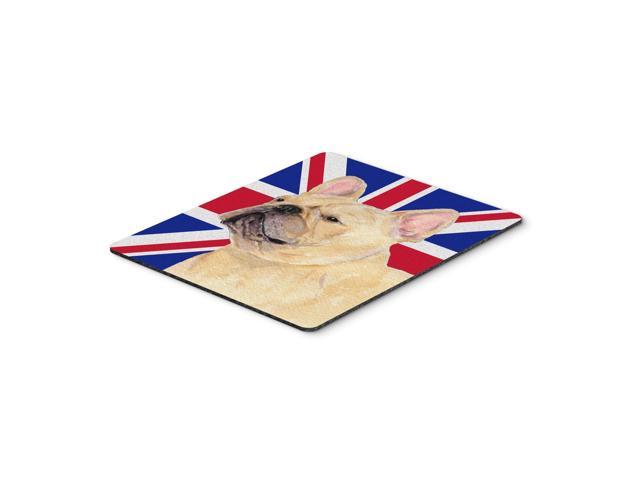 Caroline's Treasures French Bulldog with English Union Jack British Flag Mouse Pad Hot Pad/Trivet (SS4927MP)