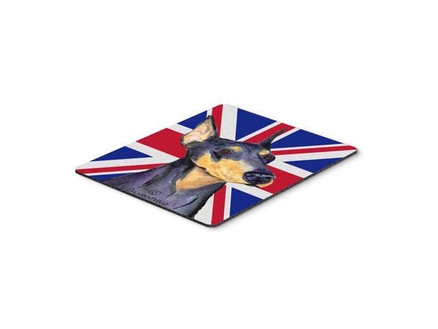 Caroline's Treasures Doberman with English Union Jack British Flag Mouse Pad/Hot Pad/Trivet (SS4937MP)