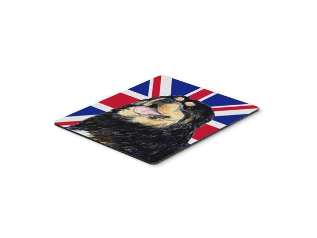 Caroline's Treasures Tibetan Spaniel with English Union Jack British Flag Mouse Pad Hot Pad/Trivet (SS4954MP)