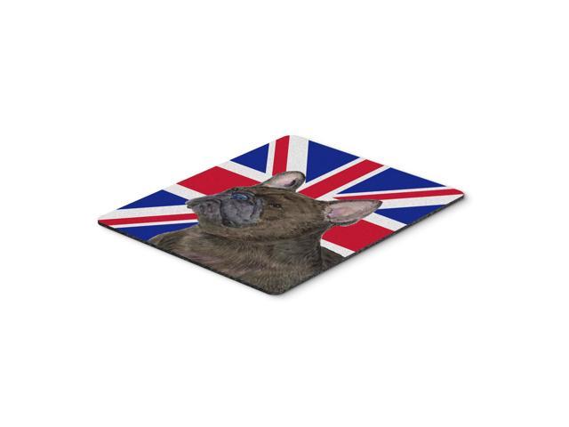 Caroline's Treasures French Bulldog with English Union Jack British Flag Mouse Pad Hot Pad/Trivet (SS4961MP)
