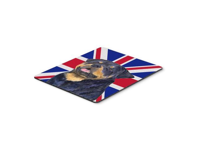 Caroline's Treasures Rottweiler with English Union Jack British Flag Mouse Pad/Hot Pad/Trivet (SS4966MP)