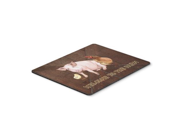 Caroline's Treasures Welcome to the Farm with the pig & chicken Mouse Pad/Hot Pad/Trivet (SB3083MP)