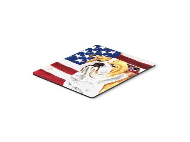 Caroline's Treasures Mouse/Hot Pad/Trivet USA American Flag with Bulldog English (SC9002MP)