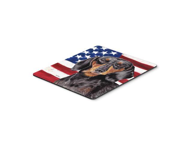 Caroline's Treasures Mouse/Hot Pad/Trivet USA American Flag with Dachshund (SC9003MP)