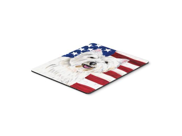 Caroline's Treasures Mouse/Hot Pad/Trivet USA American Flag with Westie (SC9008MP)