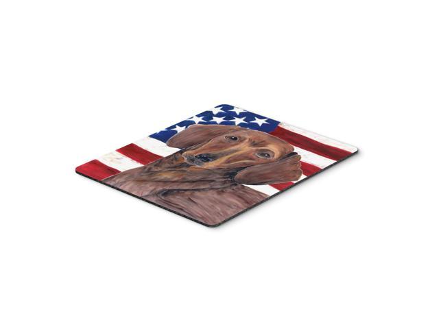 Caroline's Treasures Mouse/Hot Pad/Trivet USA American Flag with Dachshund (SC9010MP)