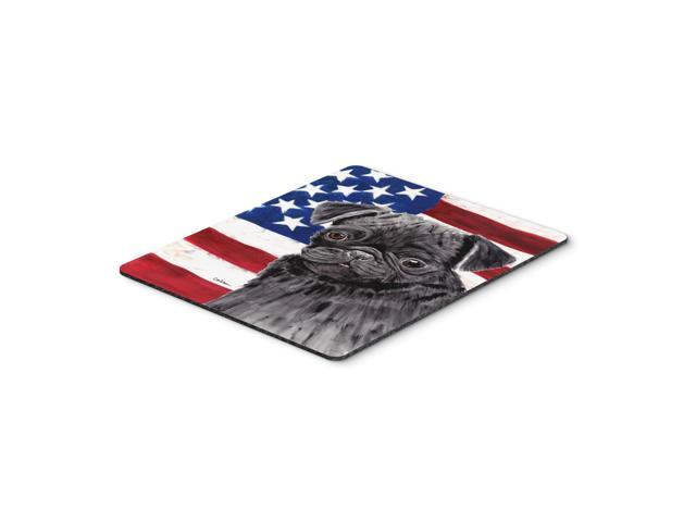 Caroline's Treasures Mouse/Hot Pad/Trivet USA American Flag with Pug (SC9011MP)