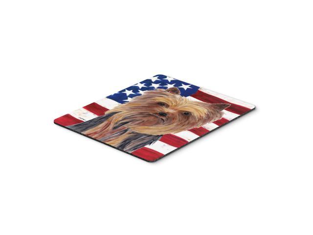 Caroline's Treasures Mouse/Hot Pad/Trivet USA American Flag with Yorkie (SC9013MP)
