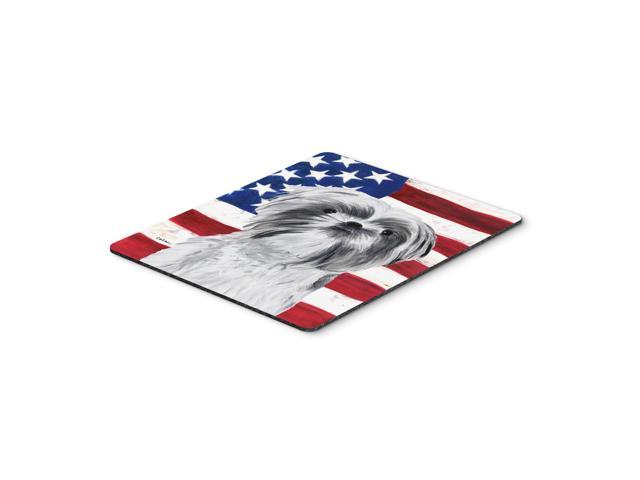 Caroline's Treasures Mouse/Hot Pad/Trivet USA American Flag with Shih Tzu (SC9015MP)