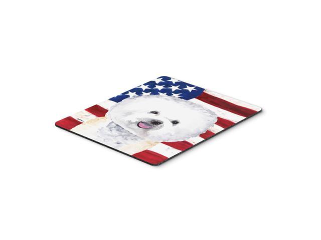 Caroline's Treasures Mouse/Hot Pad/Trivet USA American Flag with Bichon Frise (SC9014MP)