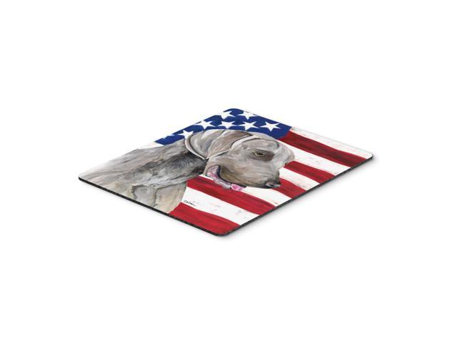 Caroline's Treasures Mouse/Hot Pad/Trivet USA American Flag with Weimaraner (SC9021MP)