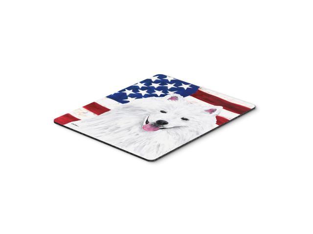 Caroline's Treasures Mouse/Hot Pad/Trivet USA American Flag with American Eskimo (SC9023MP)