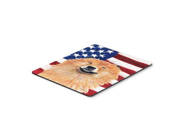 Caroline's Treasures Mouse/Hot Pad/Trivet USA American Flag with Chow Chow (SC9025MP)
