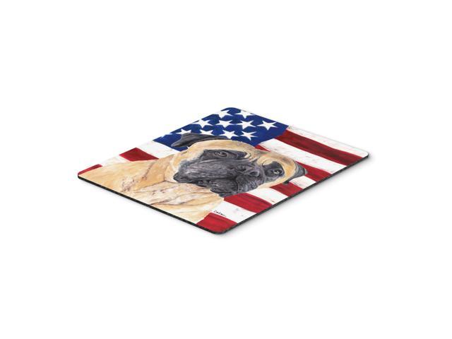 Caroline's Treasures Mouse/Hot Pad/Trivet USA American Flag with Mastiff (SC9031MP)