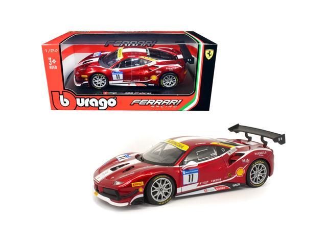 Ferrari 488 Challenge #11 Candy Red with White Stripes 'Ferrari Racing' 1/24 Diecast Model Car by Bburago