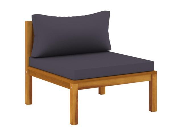 Photos - Sofa VidaXL Sectional Middle  with Dark Gray Cushions Solid Acacia Wood 316 