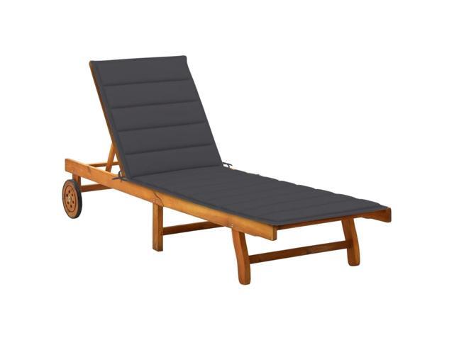 vidaXL Patio Sun Lounger with Cushion Solid Acacia Wood