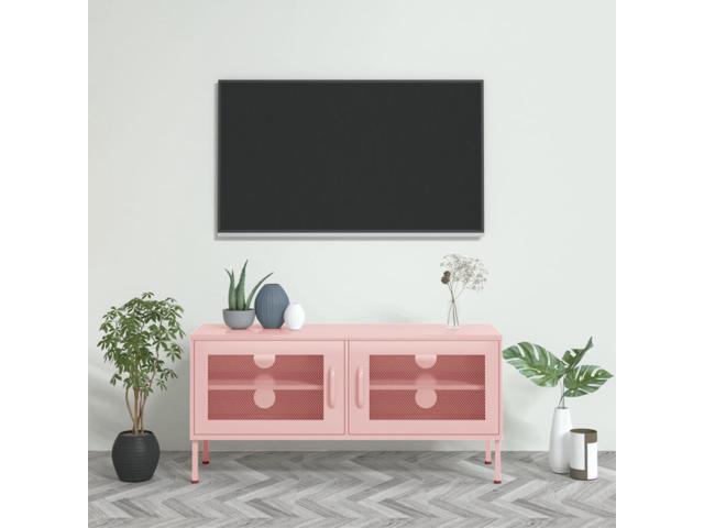 vidaXL TV Cabinet Pink 41.3'x13.8'x19.7' Steel