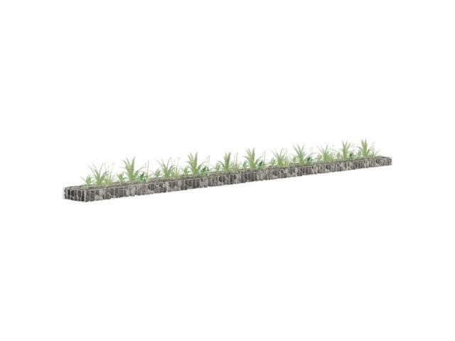 vidaXL Gabion Raised Bed Galvanized Steel 177.2'x11.8'x3.9'
