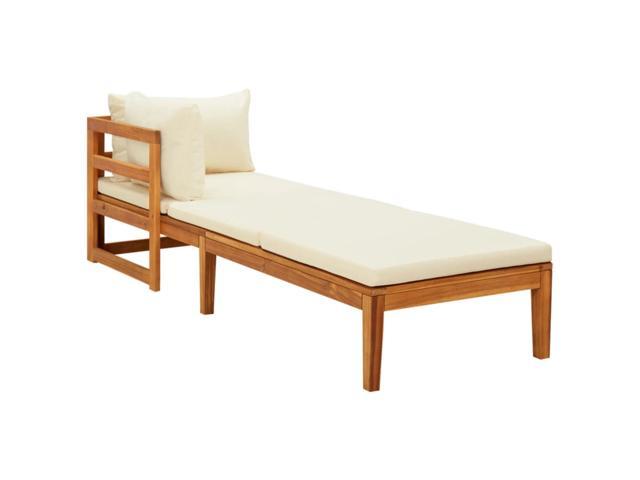Photos - Display Cabinet / Bookcase VidaXL Sun Lounger with 1 Armrest Cream White Solid Acacia Wood 316313 