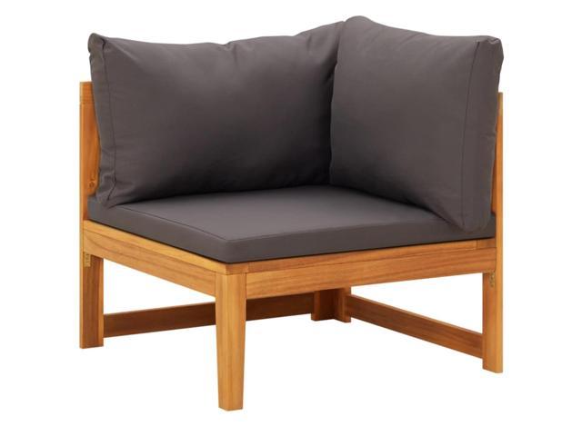 Photos - Sofa VidaXL Corner  with Dark Gray Cushions Solid Acacia Wood 316320 