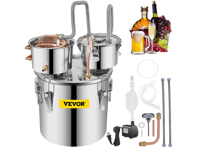 8Gal Home Use Moonshine Still Brewing Stainless Steel Water Wine Alcohol Double Keg