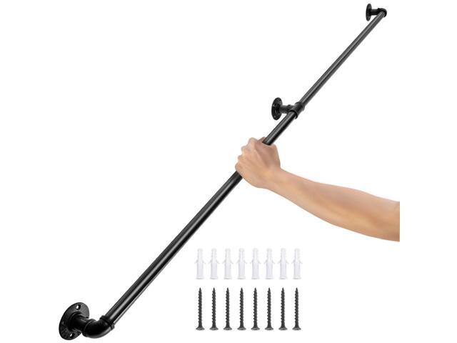 VEVOR Pipe Stair Handrail, 4ft Staircase Handrail, 440lbs Load Capacity Carbon Steel Pipe Handrail, Industrial Pipe Handrail With Wall Mount...