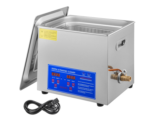 New Stainless Steel 10 L Liter Industry Heated Ultrasonic Cleaner Heater w/Timer