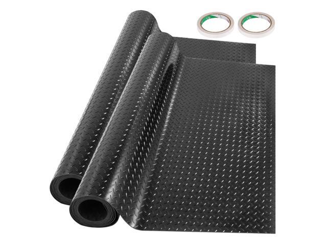 VEVOR 2 Rolls 14.7x3.6ft Garage Floor Mat Anti-Slip Floor Protector Covering Mats Black