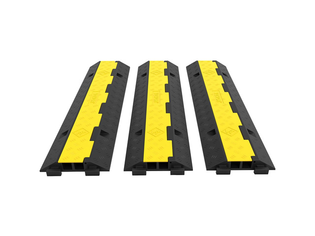 3 Pcs 2-Cable Rubber 40'x9.8'x2' Electrical Wire Cover Protector Ramp Snake Cord Vehicle