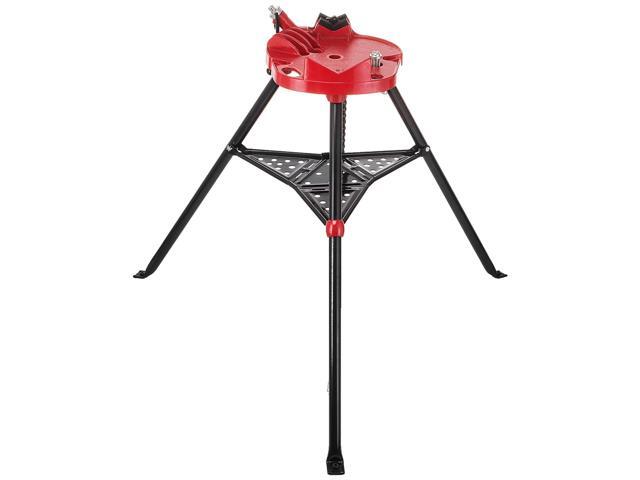 Portable 6' Tripod Pipe Chain Vise Stand W/ Large Base Overhangs Front Legs