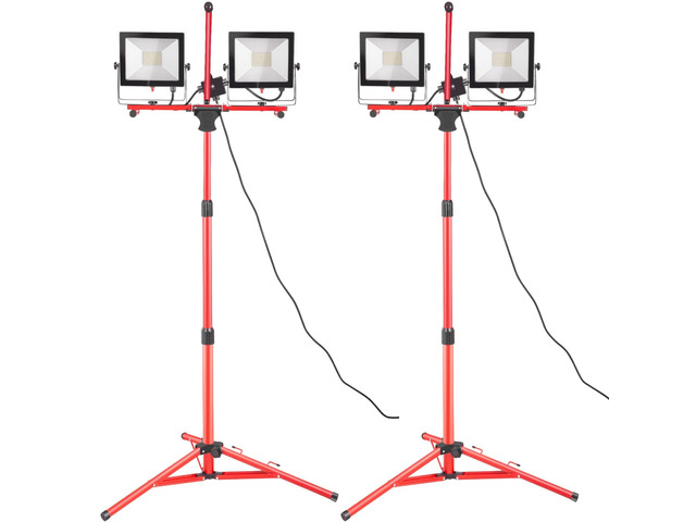 VEVOR 2pcs Dual-head Led Work Light 10000 Lumen Led Work Light With Tripod Stand