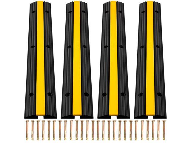 VEVOR 4 Pack 1 Channel Cable Protector Ramp 22046lbs Wire Hose Cable Cover Speed Bump