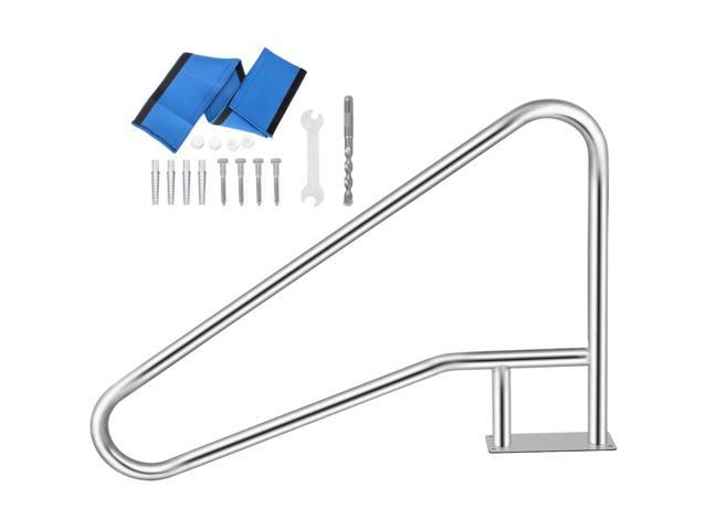 VEVOR Pool Rail Pool Railing 54x36' Pool Handrail Stainless Steel W/ Grip Cover
