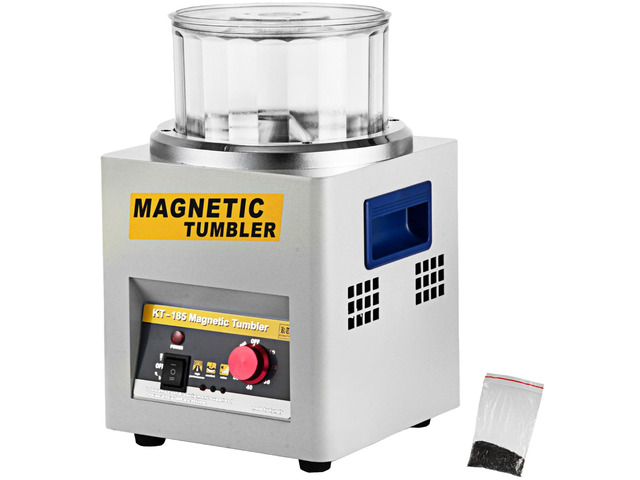 180mm Magnetic Tumbler Jewelry Polisher Machine Polishing 4 Speeds Steel Pins